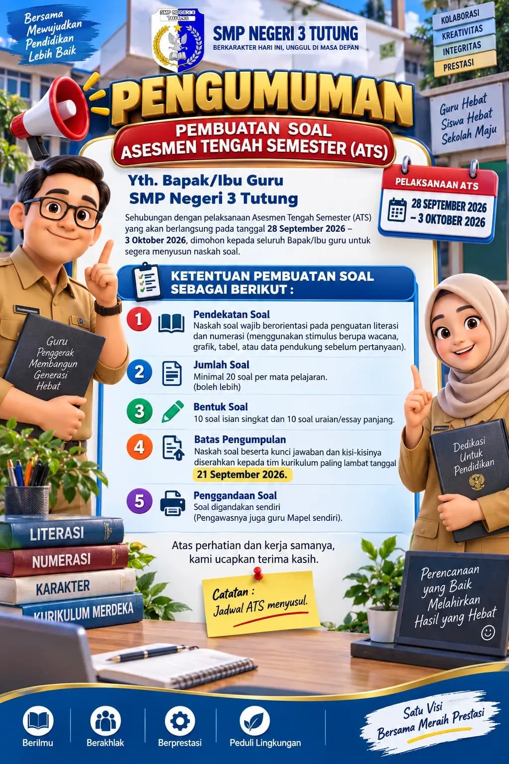 Pembuatan Soal Asesmen Tengah Semester (ATS)