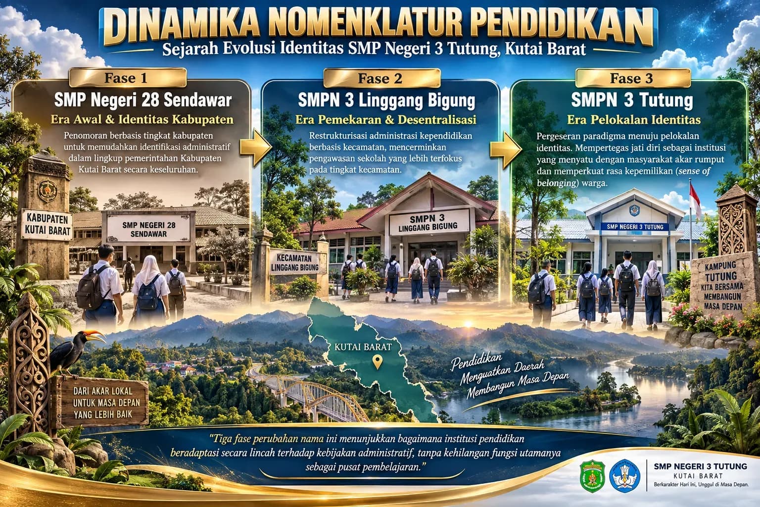 Dinamika Nomenklatur Pendidikan: Sejarah Perubahan Nama SMP Negeri 3 Tutung di Kutai Barat